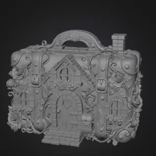 Fantasy Suitcase House STL File for 3D Print - Model thumbnail 8