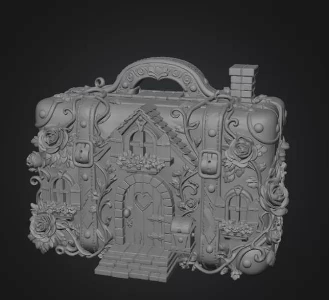 Fantasy Suitcase House STL File for 3D Print - Model preview 8