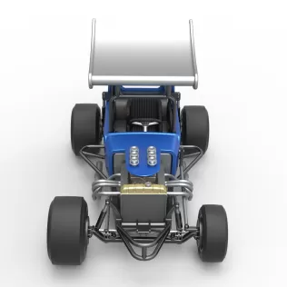Vintage Winged Supermodified stock car Version 2 Scale 1:25 - Model thumbnail 8