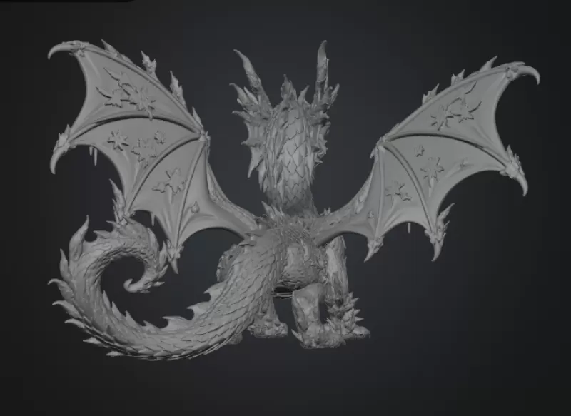 Winter Frost Dragon STL File for 3D Print - Model preview 15
