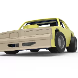 Vintage Dirt late model race car while turning Scale 1:25 - Model thumbnail 6