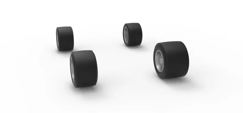 Wheel set of Asphalt Supermodified stock car V3 Scale 1:25 - Model preview 8