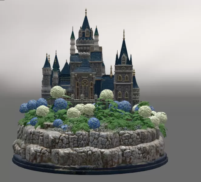 🏰 Enchanted Blue Castle STL File for 3D Print - Model preview 10