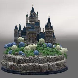 🏰 Enchanted Blue Castle STL File for 3D Print - Model thumbnail 10