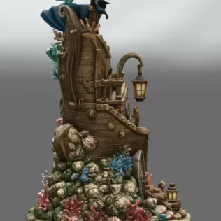 Enchanted Shipwreck Shell Bowl Organizer STL File for 3D Print - Model thumbnail 10