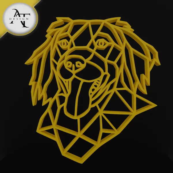 Dog - Geometric - 2D Wall Art Decor - Model preview 1