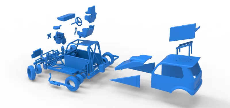 New Zealand Ministock car while turning Version 3 Scale 1:25 - Model preview 29