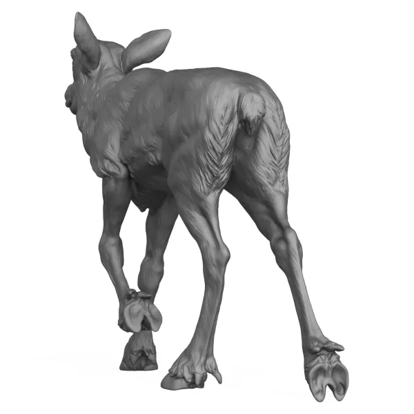 3D Printable Reindeer Calf Standing Pose - Model preview 4