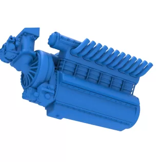 Engine V12 of Vintage Dragster Version 2 Scale 1:25 - Model thumbnail 2