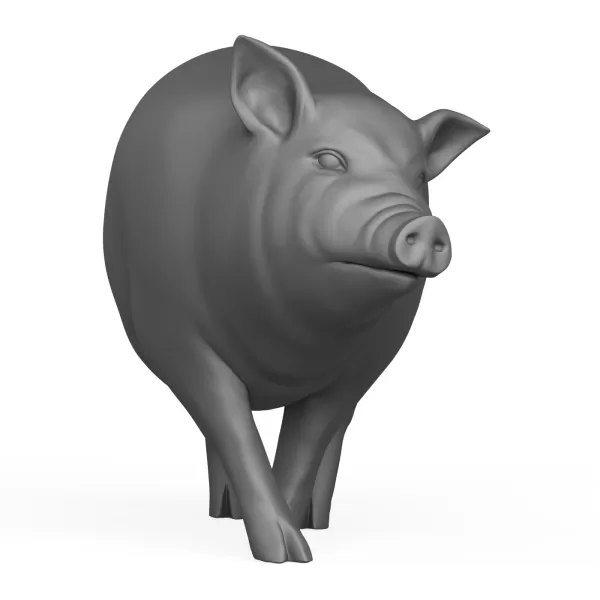 3D Printable Pig Standing Pose - Model preview 2