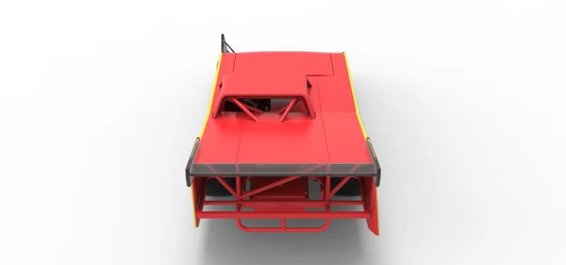 Vintage Dirt late model Race car Version 5 Scale 1:25 - Model preview 17