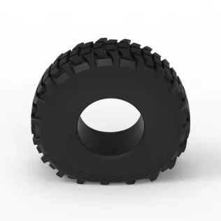 Military truck tire 5 deflated Scale 1:25 - Model thumbnail 6