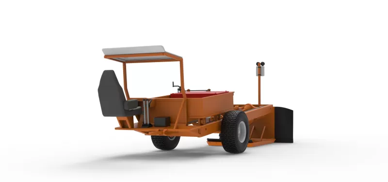 Garden Tractor pulling sled Scale 1:25 - Model preview 19