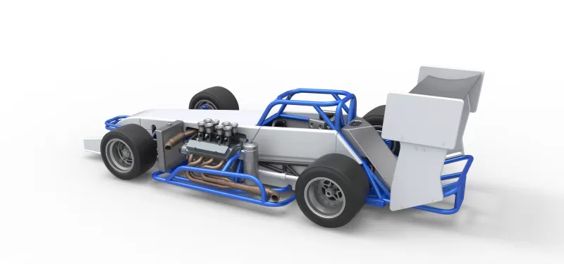 Supermodified front engine race car V4 Scale 1:25 - Model preview 12