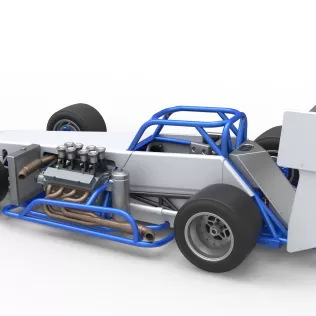 Supermodified front engine race car V4 Scale 1:25 - Model thumbnail 12