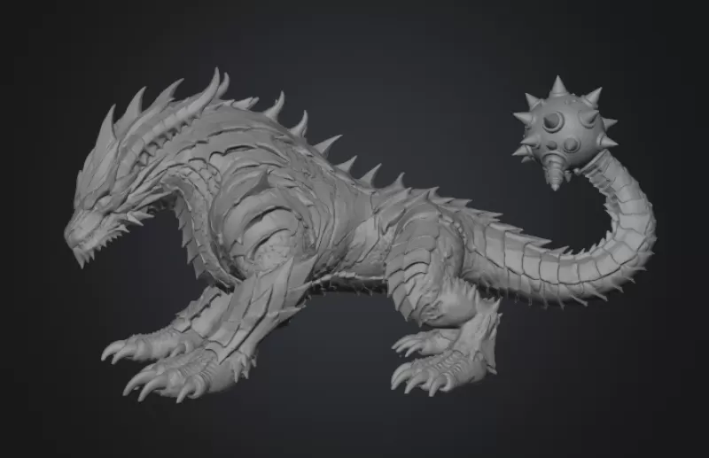 Abyssal Ironclad Dragon STL File for 3D Print - Model preview 11