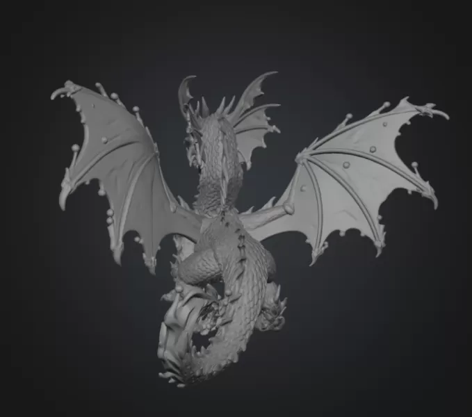 🌊 Frostwave Water Dragon STL File for 3D Print - Model preview 13