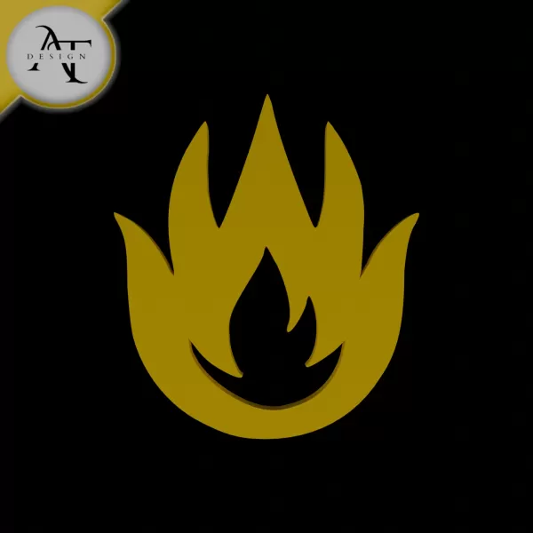 Simple Flame Symbol - 2D Art - Model preview 1