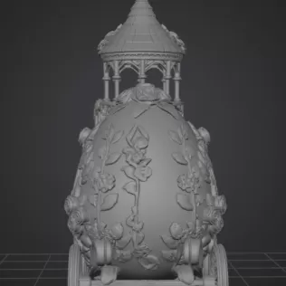 Floral Fantasy Egg Tower Carriage – STL File 3D Printable - Model thumbnail 10