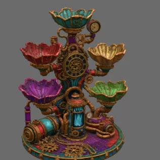 Steampunk Clockwork Bowl Organizer STL File for 3D Print - Model thumbnail 10
