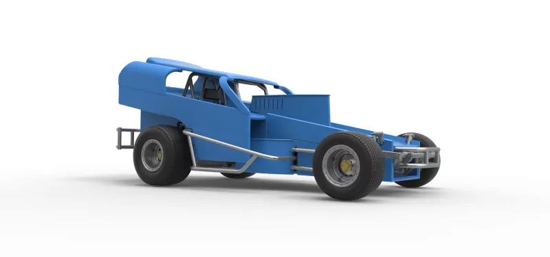 Vintage Dirt Modified stock car Version 2 Scale 1:25 - Model preview 25