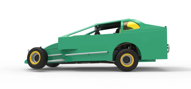 Northeast Dirt Modified stock car while turning V2 Scale 1:25 - Model preview 9
