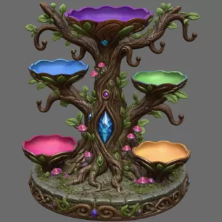 Enchanted Jewelry Tree Display STL File for 3D Print - Model thumbnail 7