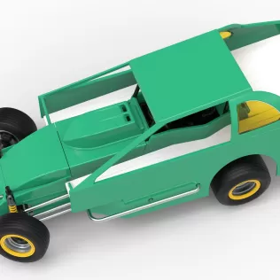 Northeast Dirt Modified stock car while turning V2 Scale 1:25 - Model thumbnail 4