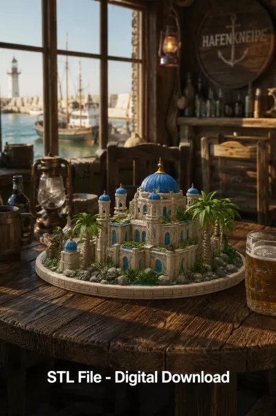 Azure Oasis Palace STL File for 3D Print - Model preview 1