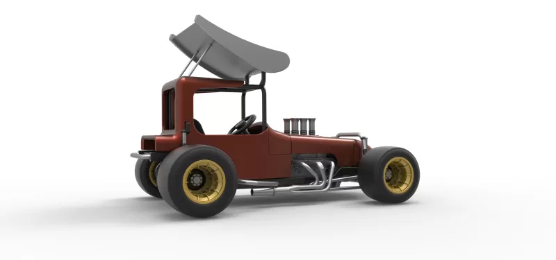 Vintage Winged Supermodified stock car Scale 1:25 - Model preview 21