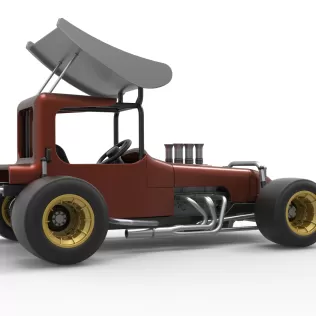 Vintage Winged Supermodified stock car Scale 1:25 - Model thumbnail 21