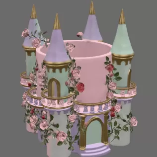 Rose Princess Castle Planter STL File for 3D Print - Model thumbnail 7