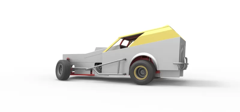 Vintage Dirt Modified stock car V7 while turning Scale 1:25 - Model preview 13