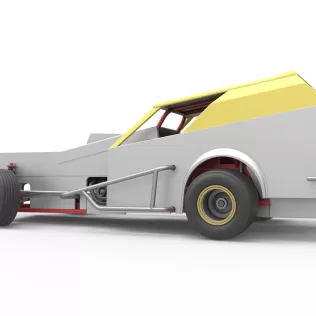 Vintage Dirt Modified stock car V7 while turning Scale 1:25 - Model thumbnail 13