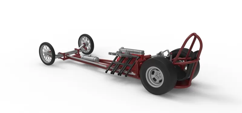 Vintage Front engine dragster Base Version 6 Scale 1:25 - Model preview 12