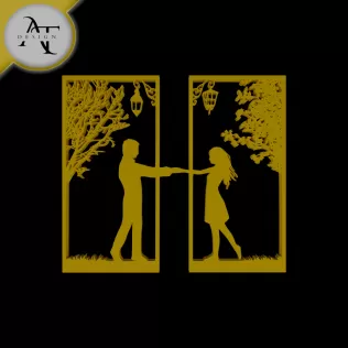 Couple - Silhouette - 2D Wall Art Decor