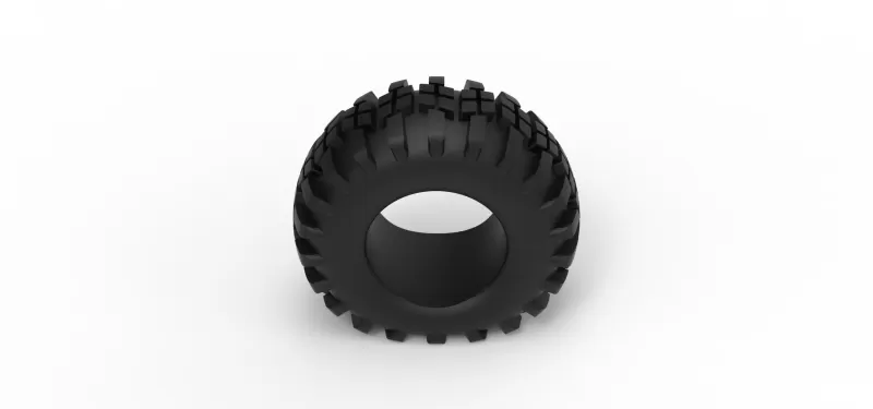 Offroad tire 4 deflated Scale 1:25 - Model preview 6