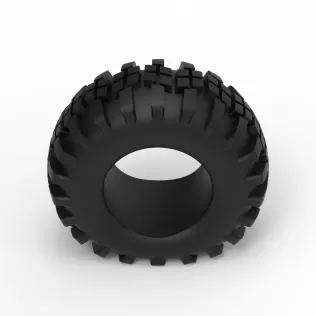 Offroad tire 4 deflated Scale 1:25 - Model thumbnail 6