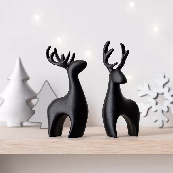 Modern Deer Set: 2 pcs. | Christmas Reindeer Figurines - Model preview 2