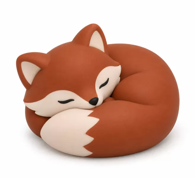 Sleeping Fox 3D Model – Curled-Up Multicolor 3MF - Model preview 1
