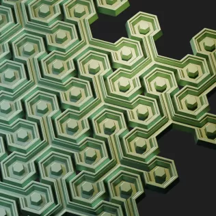 Modular Geometric Wall Panel 18 Decorative 3D Tile - Model thumbnail 4