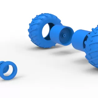 Wheel Set of Vintage Pulling tractor Version 2 Scale 1:25 - Model thumbnail 10