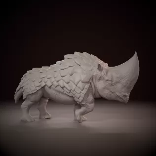 Pangoceros Rhino Creature 3D print model 3D print model - Model thumbnail 3