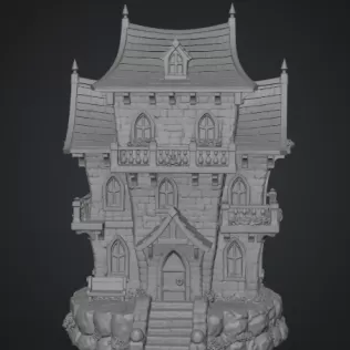 Fantasy Medieval House STL for 3D Printing - Model thumbnail 9