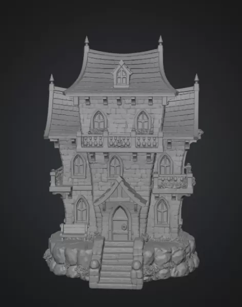 Fantasy Medieval House STL for 3D Printing - Model preview 9