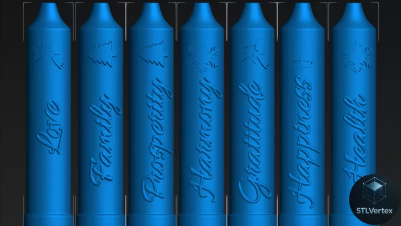 Candles for the day of the little Candles 3D Printable Models - Model preview 11