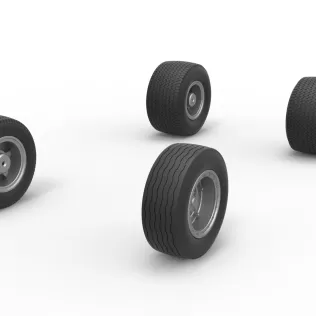 Wheel set of Northeast Dirt Modified stock car V3 Scale 1:25 - Model thumbnail 2