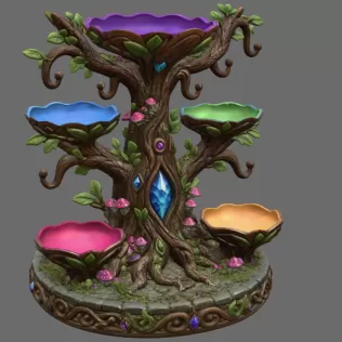 Enchanted Jewelry Tree Display STL File for 3D Print - Model thumbnail 9