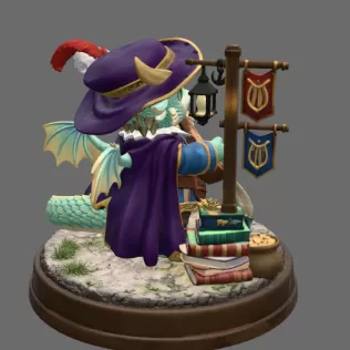 Mystic Bard Dragon STL File for 3D Printing - Model thumbnail 7