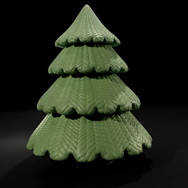 Knitted Christmas Tree 3D Model - Model preview 4